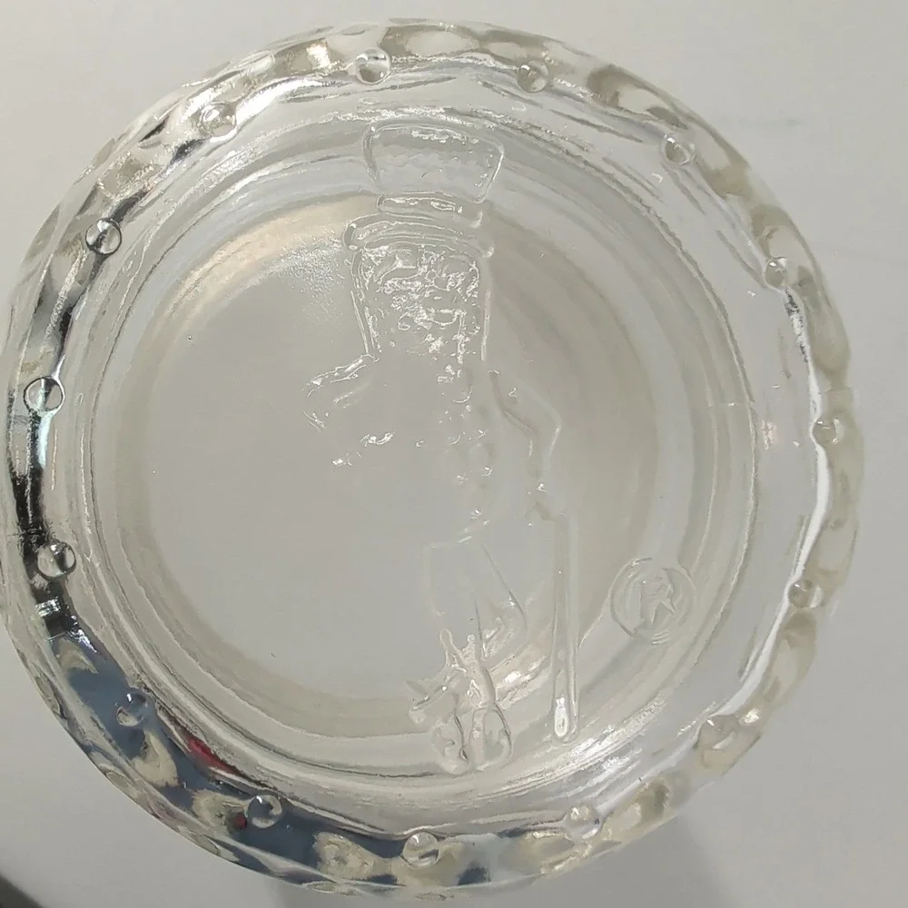 Vintage 1984 Planters Mr Peanut Glass Jar Airtight Lid Diamond Quilt Pattern